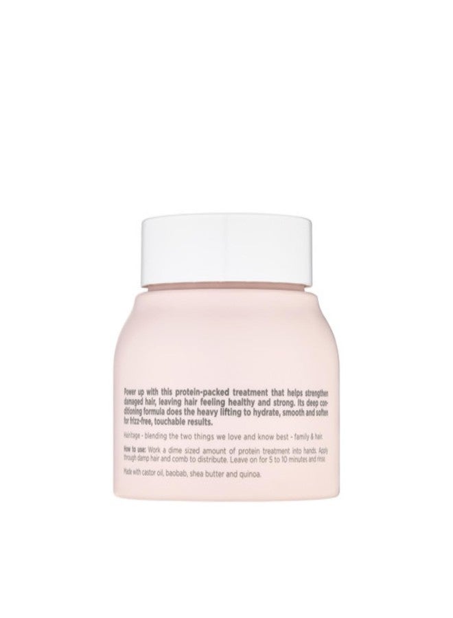 هيريتيج علاج هيريتيج باور أب بالبروتين + قناع للشعر بزبدة الشيا وزيت الخروع للشعر الجاف - يقوي ويصلح الشعر الجاف والتالف - بلسم مرطب عميق، 8 أونصة سائلة - Image 2